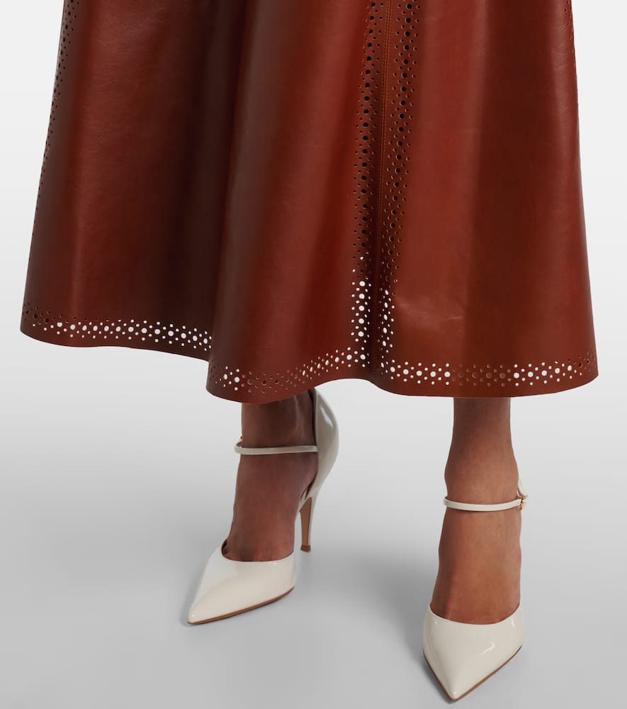 Aninda leather midi skirt