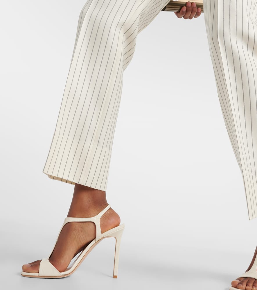 Wallis striped wool and silk-blend straight pants