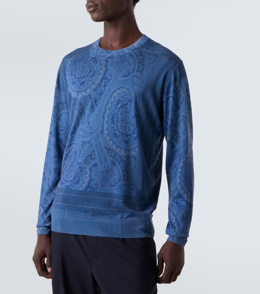 Paisley silk and cashmere sweater