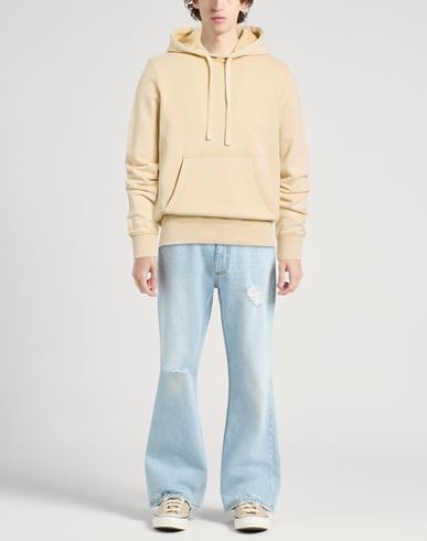 Man Sweatshirt Beige Size M Cotton, Elastane