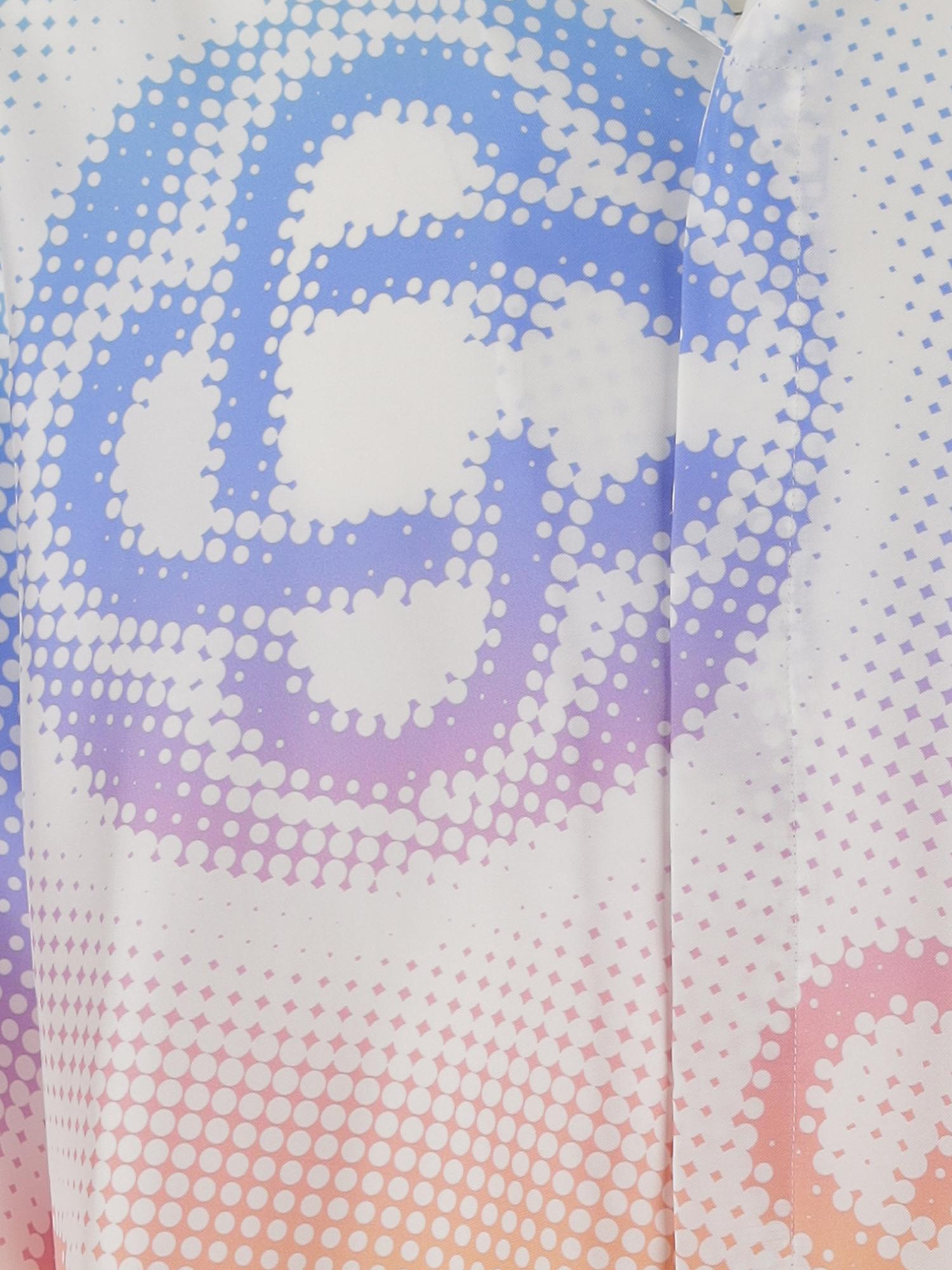 Graphic-Print Silk Shirt — Multicolor