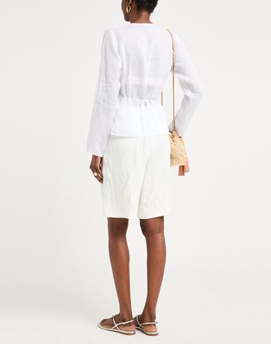 Woman Top White Size L Ramie