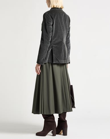 Woman Blazer Charcoal Size 10 Cotton, Viscose, Elastane