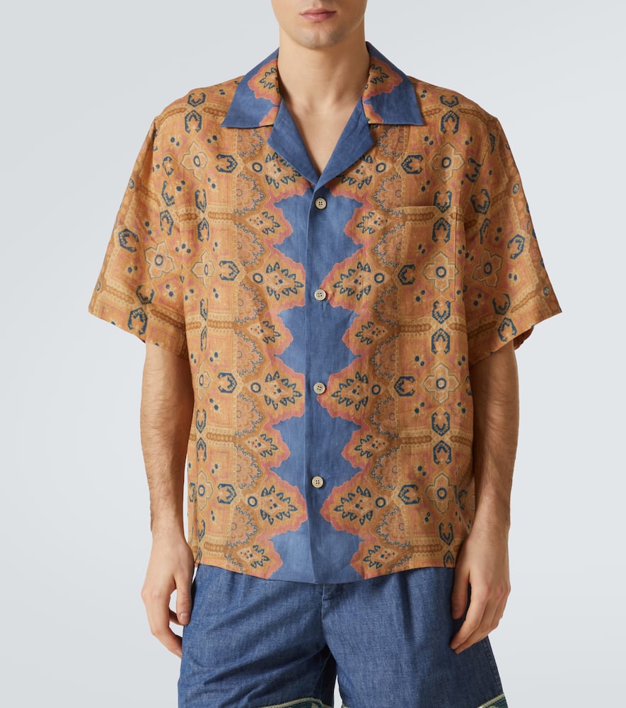 Printed linen shirt