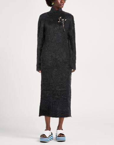 Woman Maxi dress Gunmetal Size S Superkid mohair, Polyamide, Elastane