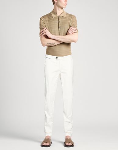 Man Pants Ivory Size 31 Cotton, Elastane