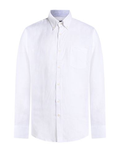 Man Shirt White Size 16 Linen
