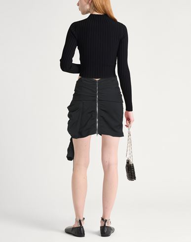 Woman Mini skirt Black Size 6 Polyester, Wool, Elastane