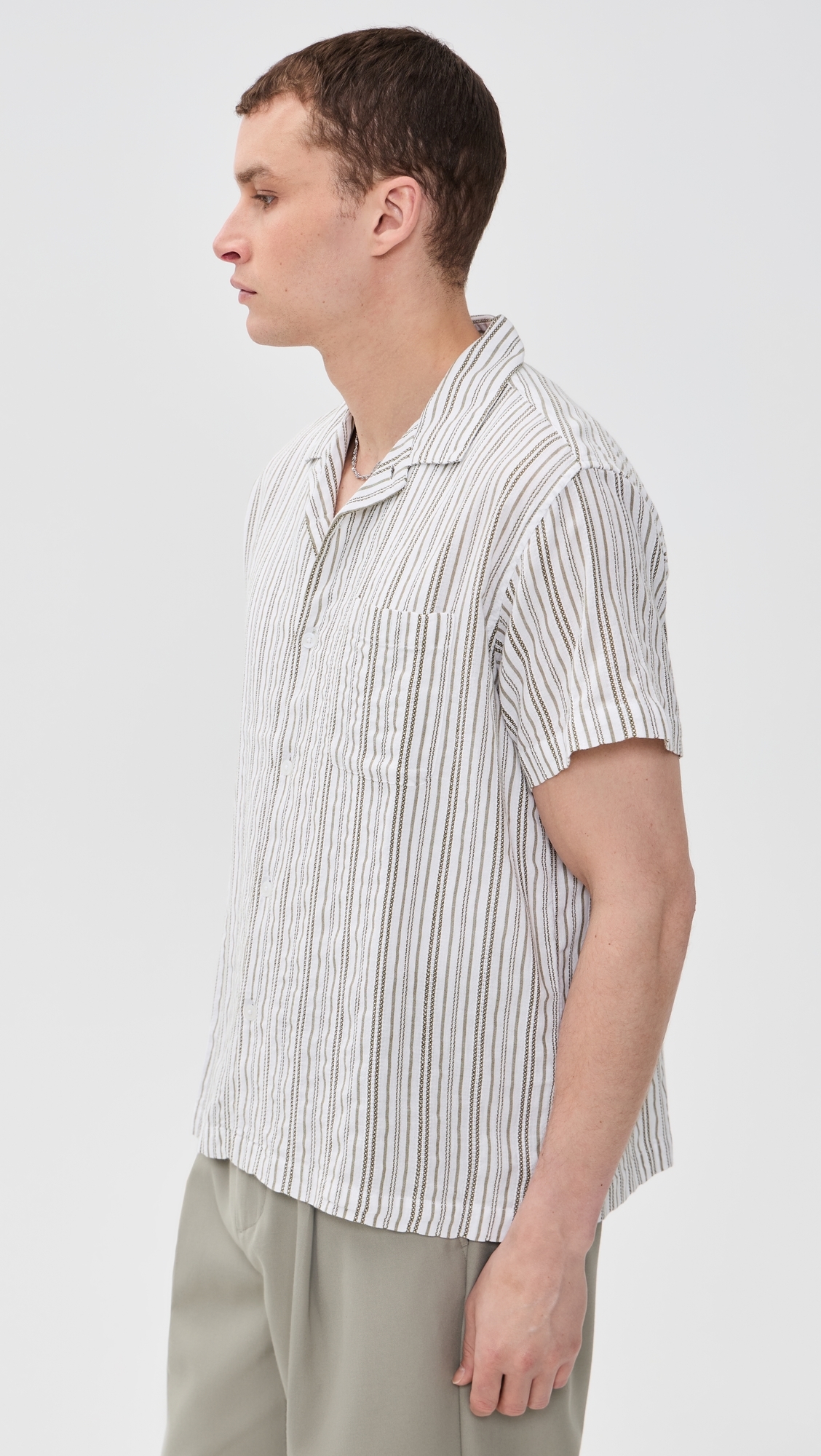 Evans Woven Top Moss Green Multi
