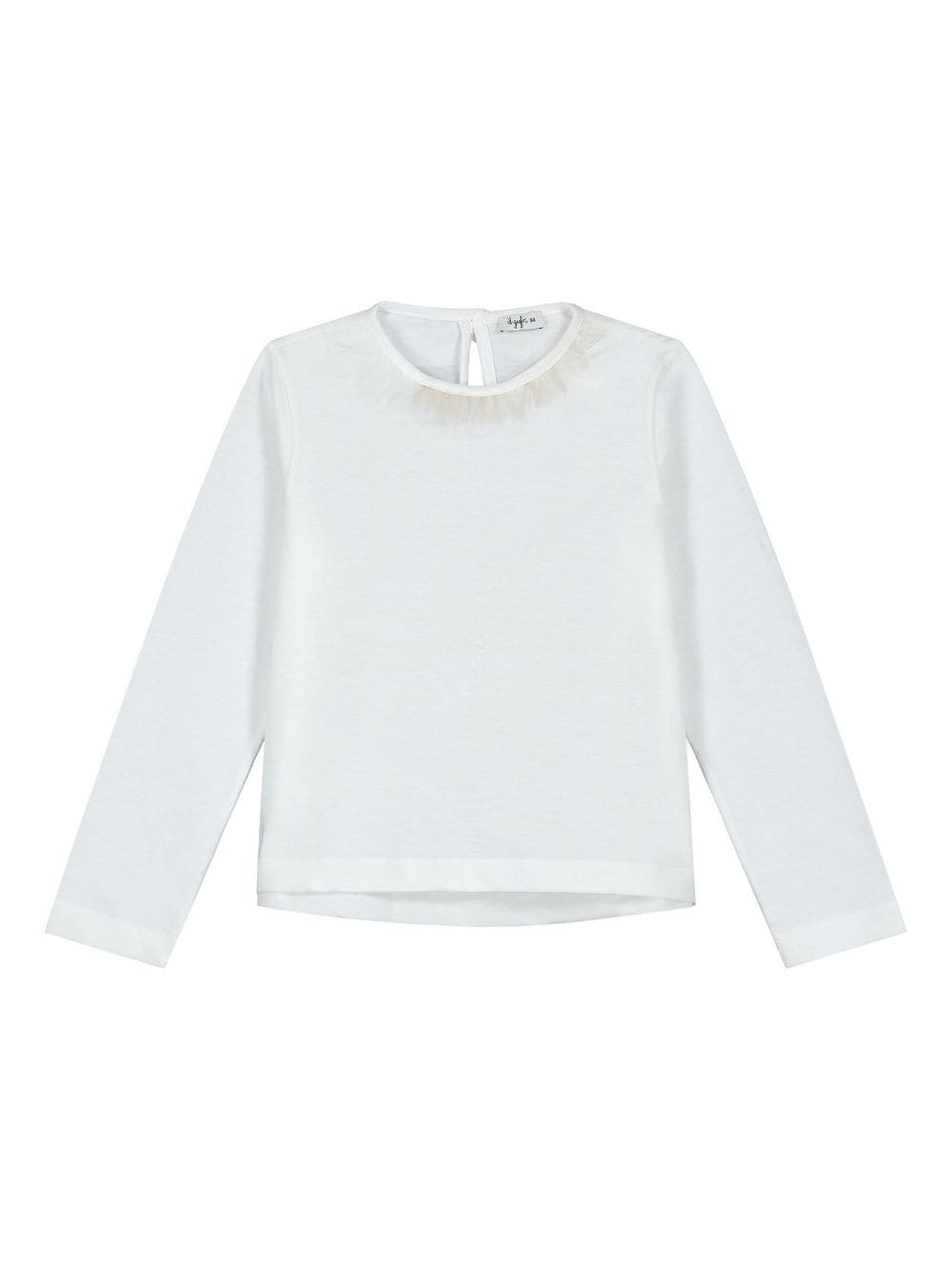 Ruffle-detailing T-shirt - White