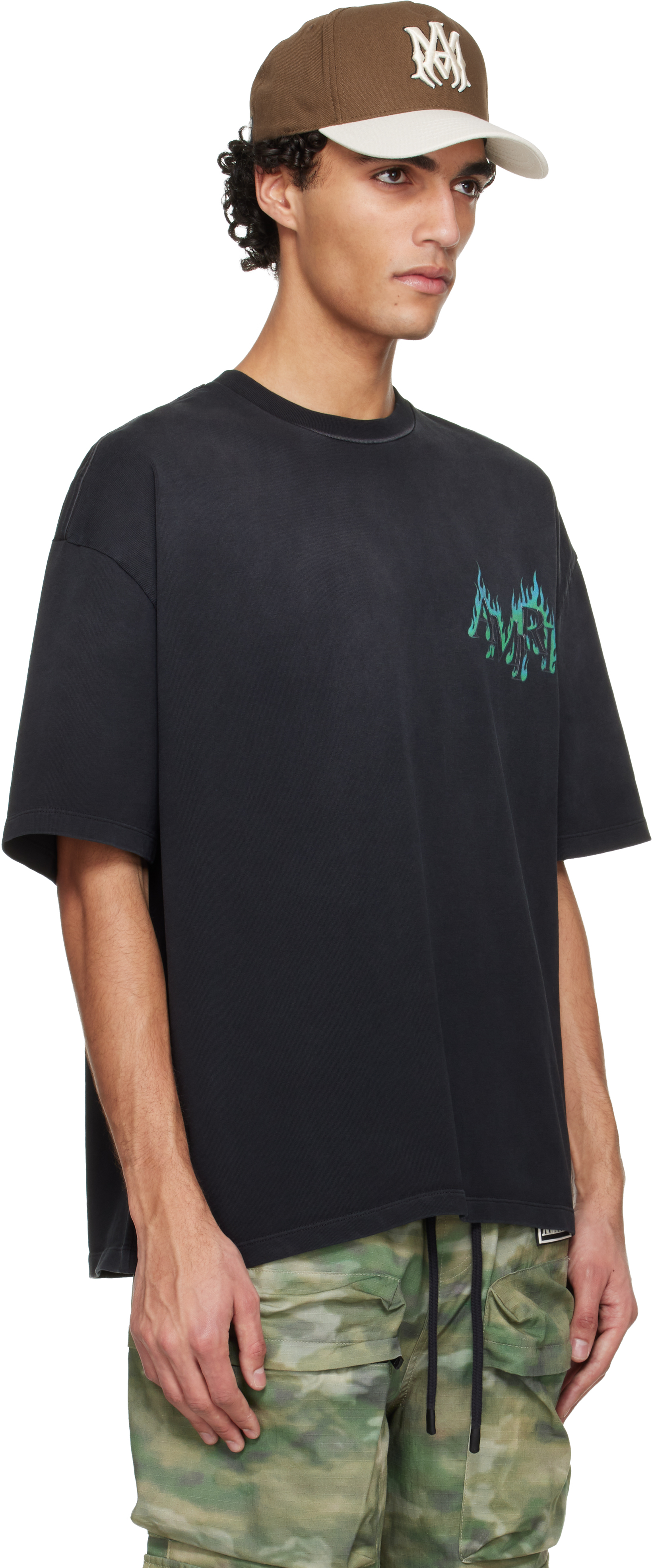 Black '' Flames Oversized T-shirt