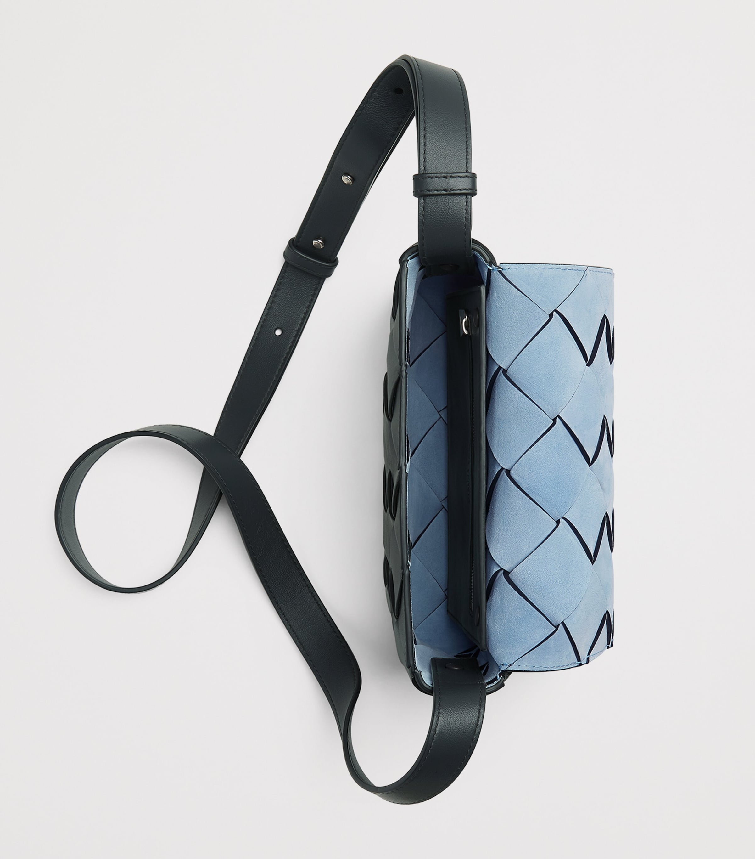 Leather Intreccio Diago Cross-Body Bag