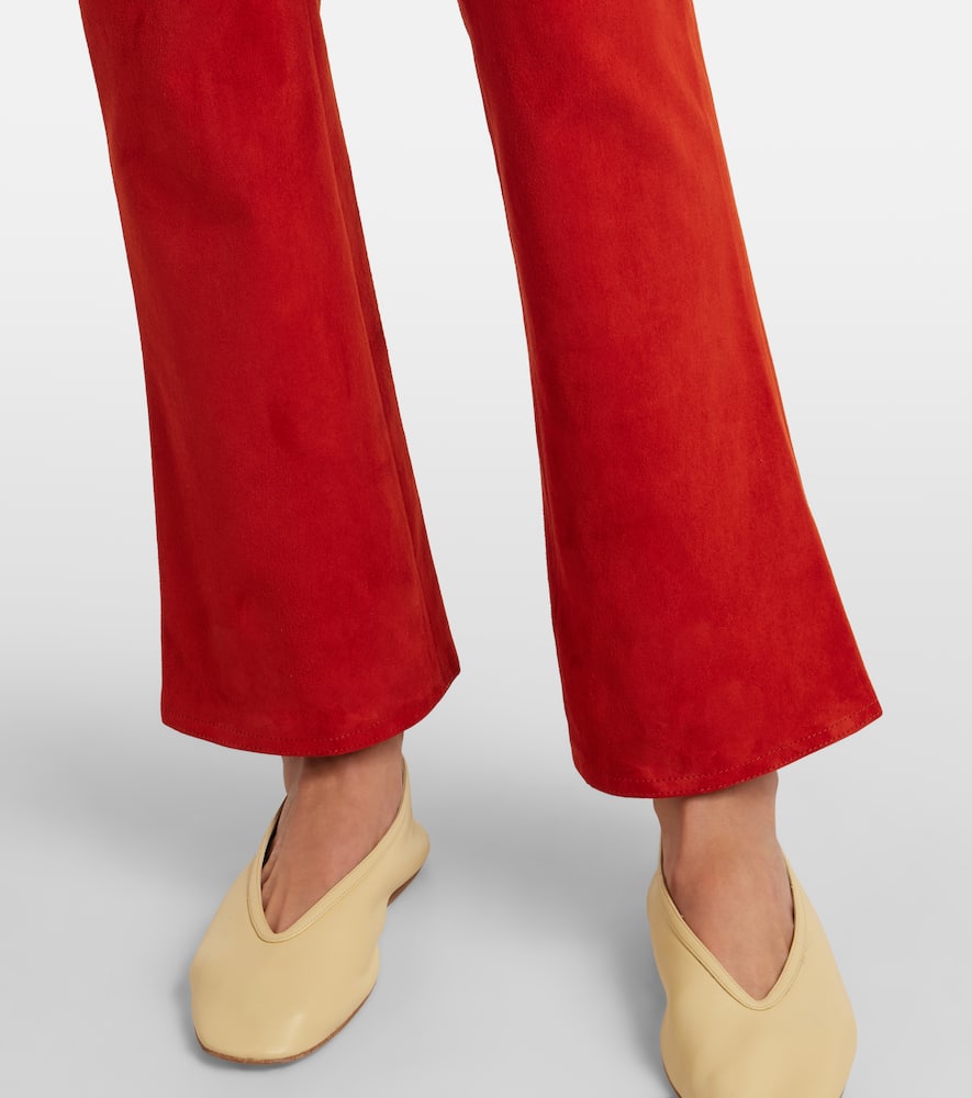 Dean 22 low-rise suede flared pants