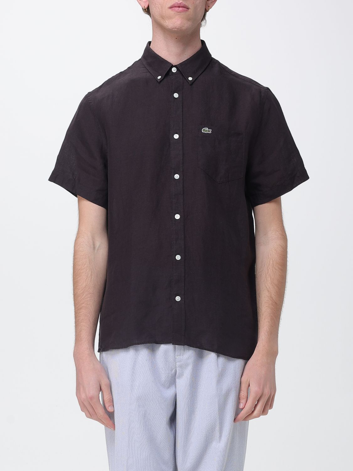Embroidered logo short-sleeve shirt - Blue