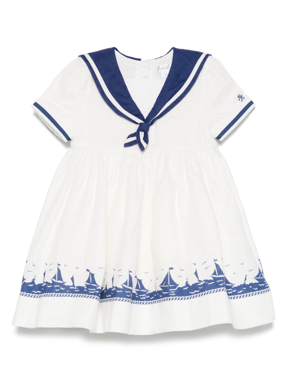 POLO RALPH LAUREN KIDS linen dress - White