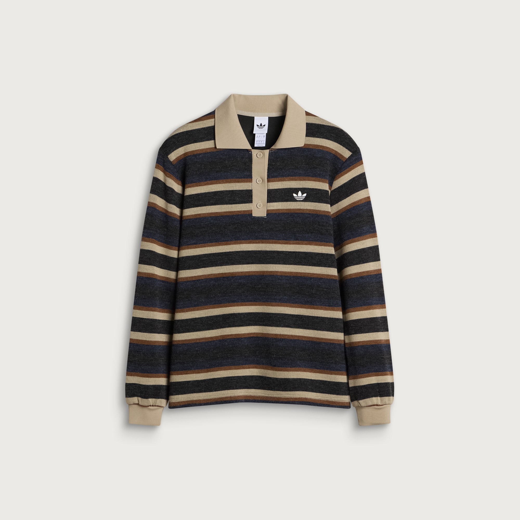 Women's Striped Polo Knit Jumper Black