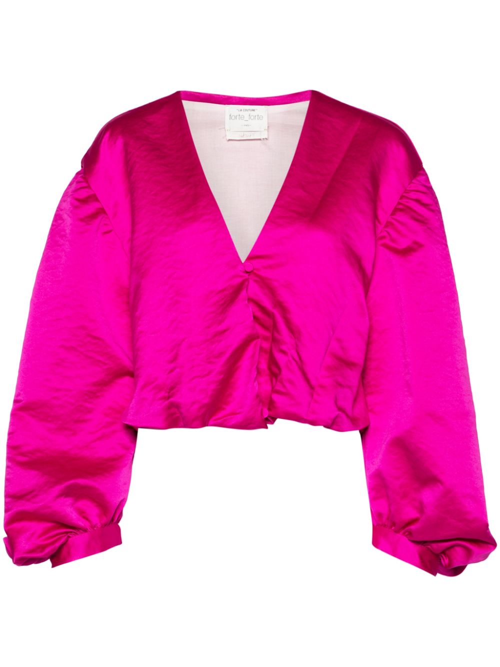Cropped satin blouse - Purple
