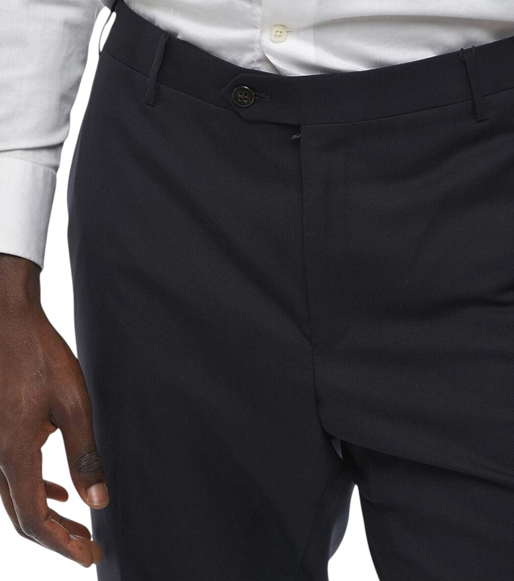 Blue Flat Front Trousers