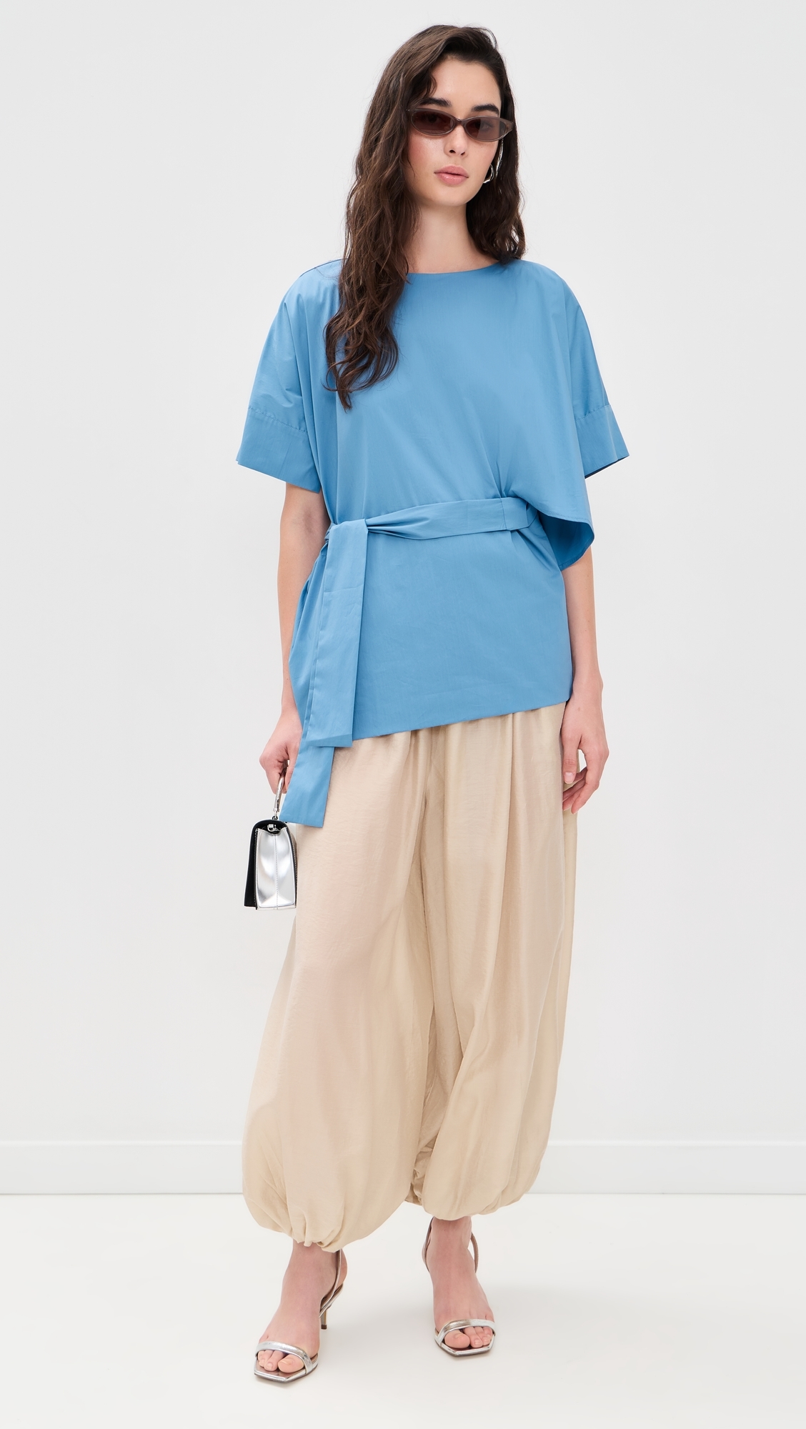 Poplin Top with Tie Waist Jasper