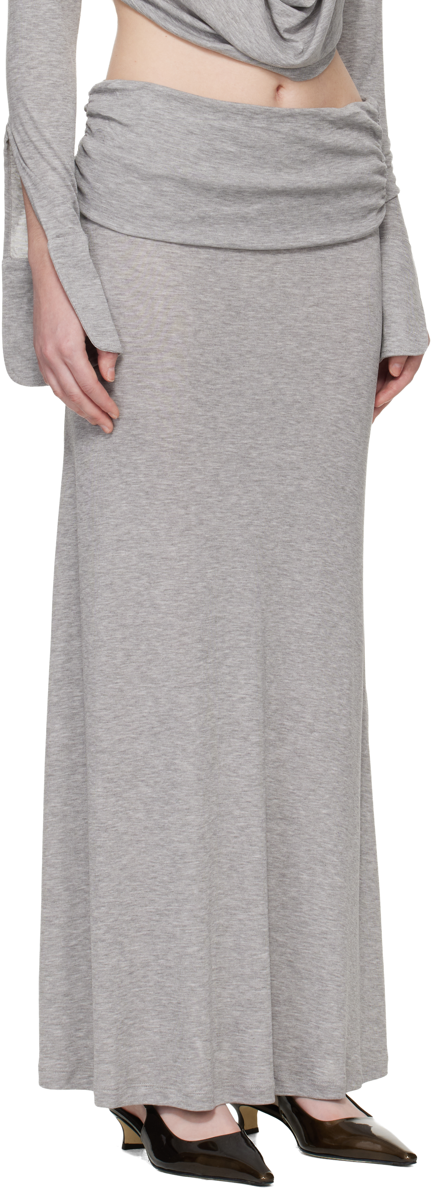 Gray Feyra Midi Skirt