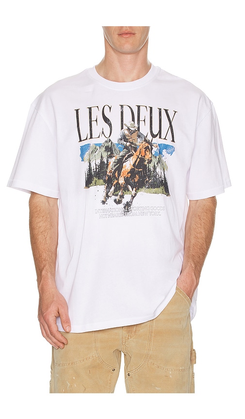 Les Deux Cole Cowboy Tee in White. - L also in M, S, XL/1X