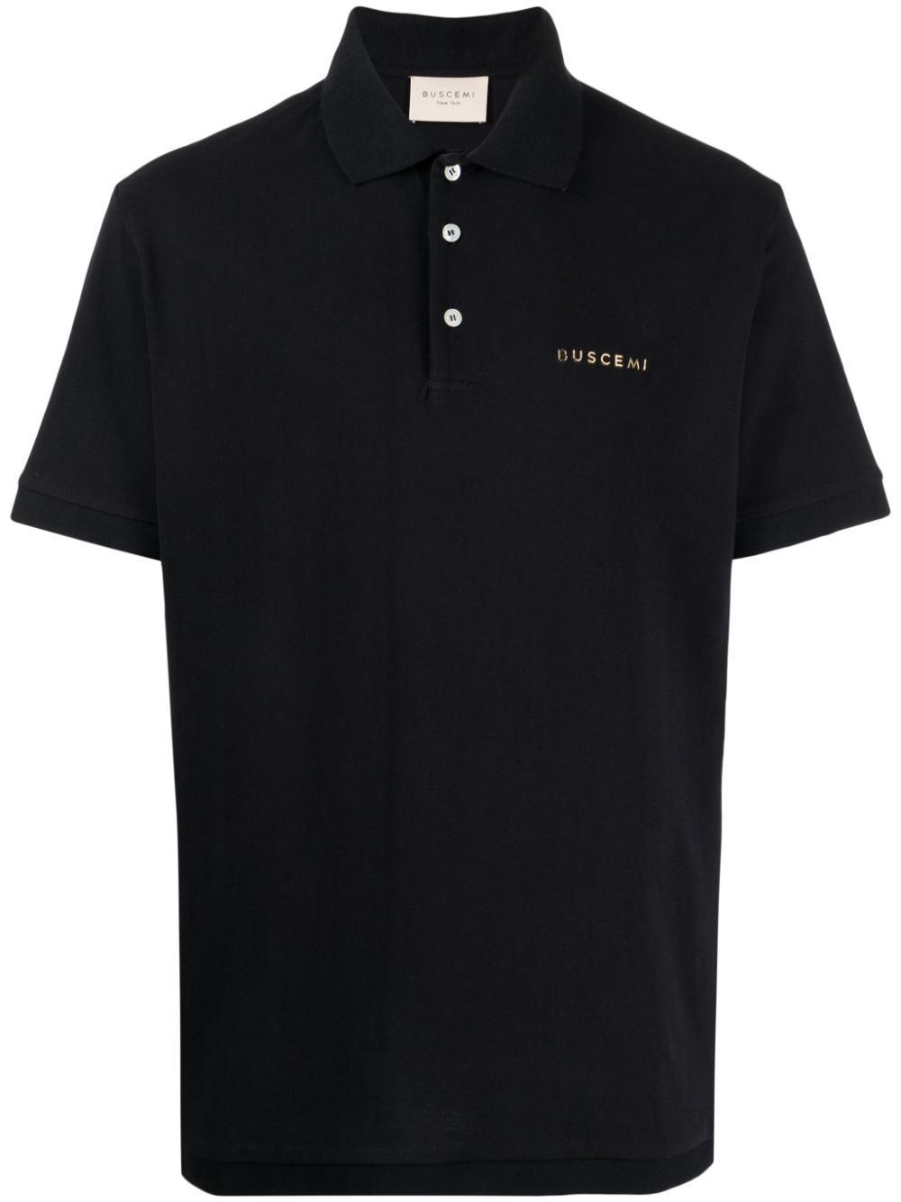 Logo-plaque cotton polo shirt - Blue