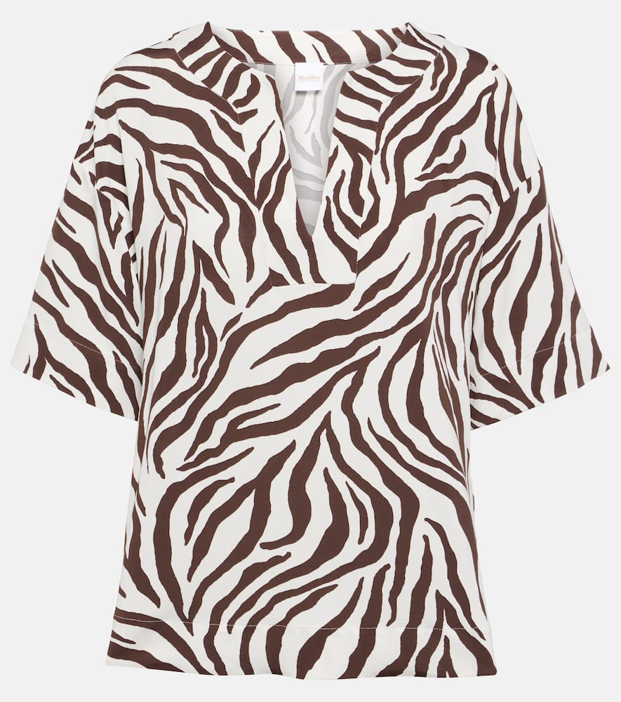 Siberia zebra-print jersey top