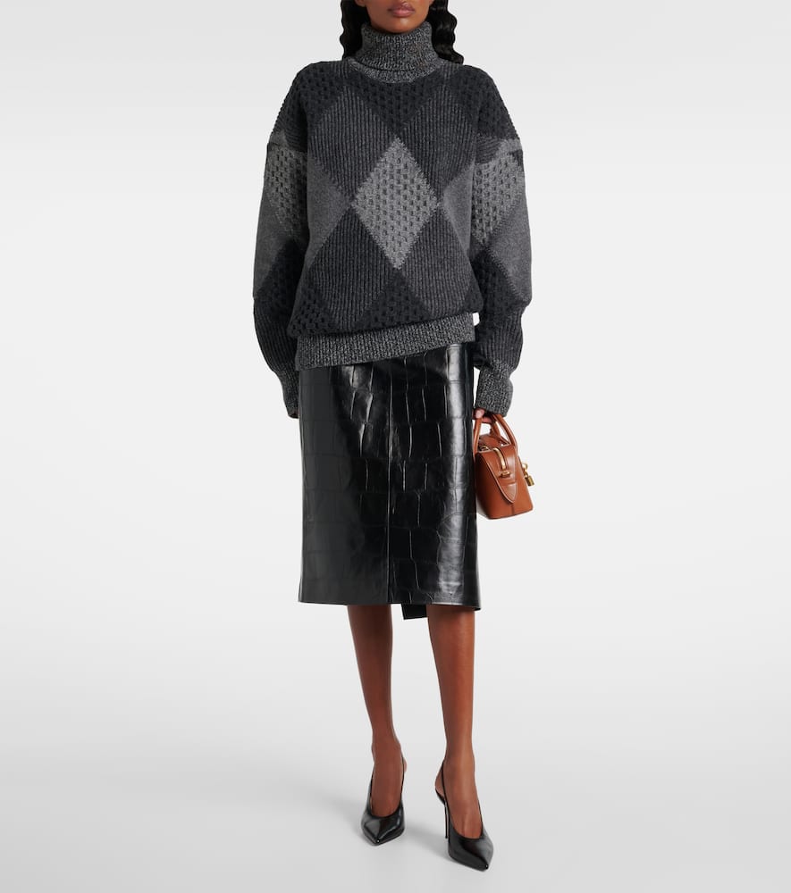 Croco pencil skirt