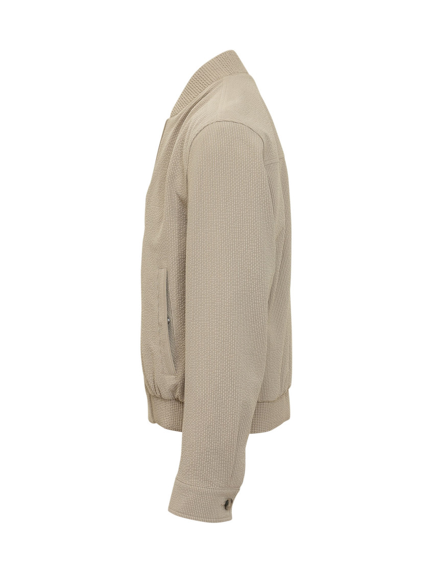 Beige Mock Collar Jacket
