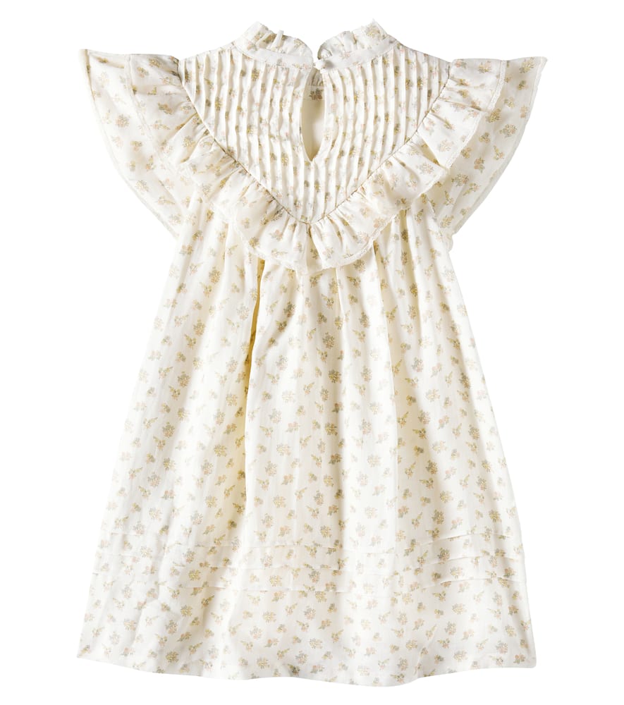 Sandra ruffled floral ramie dress
