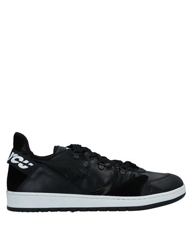 Man Sneakers Black Size 10 Calfskin, Textile fibers
