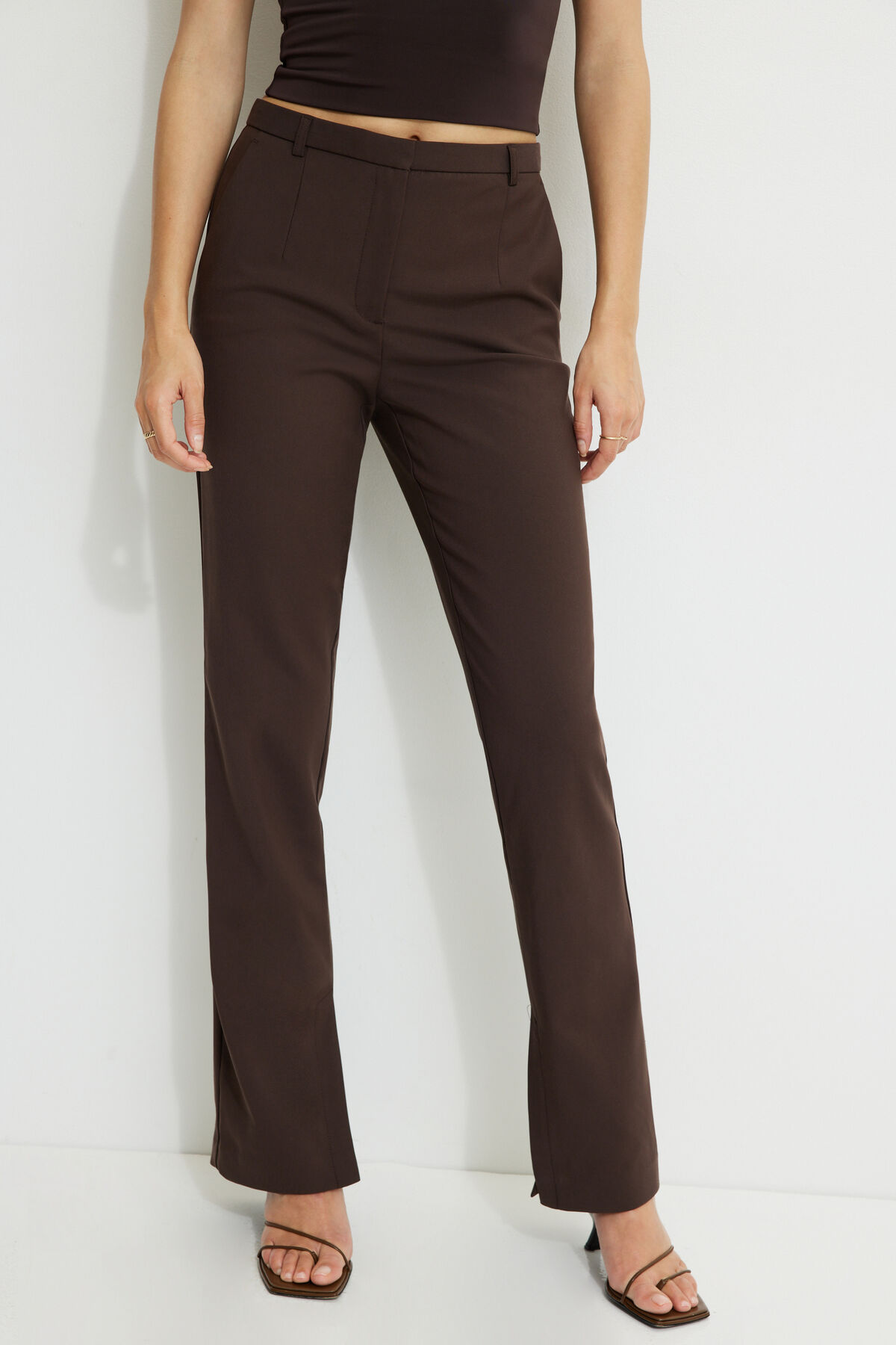 High Rise Slim Leg Pants
