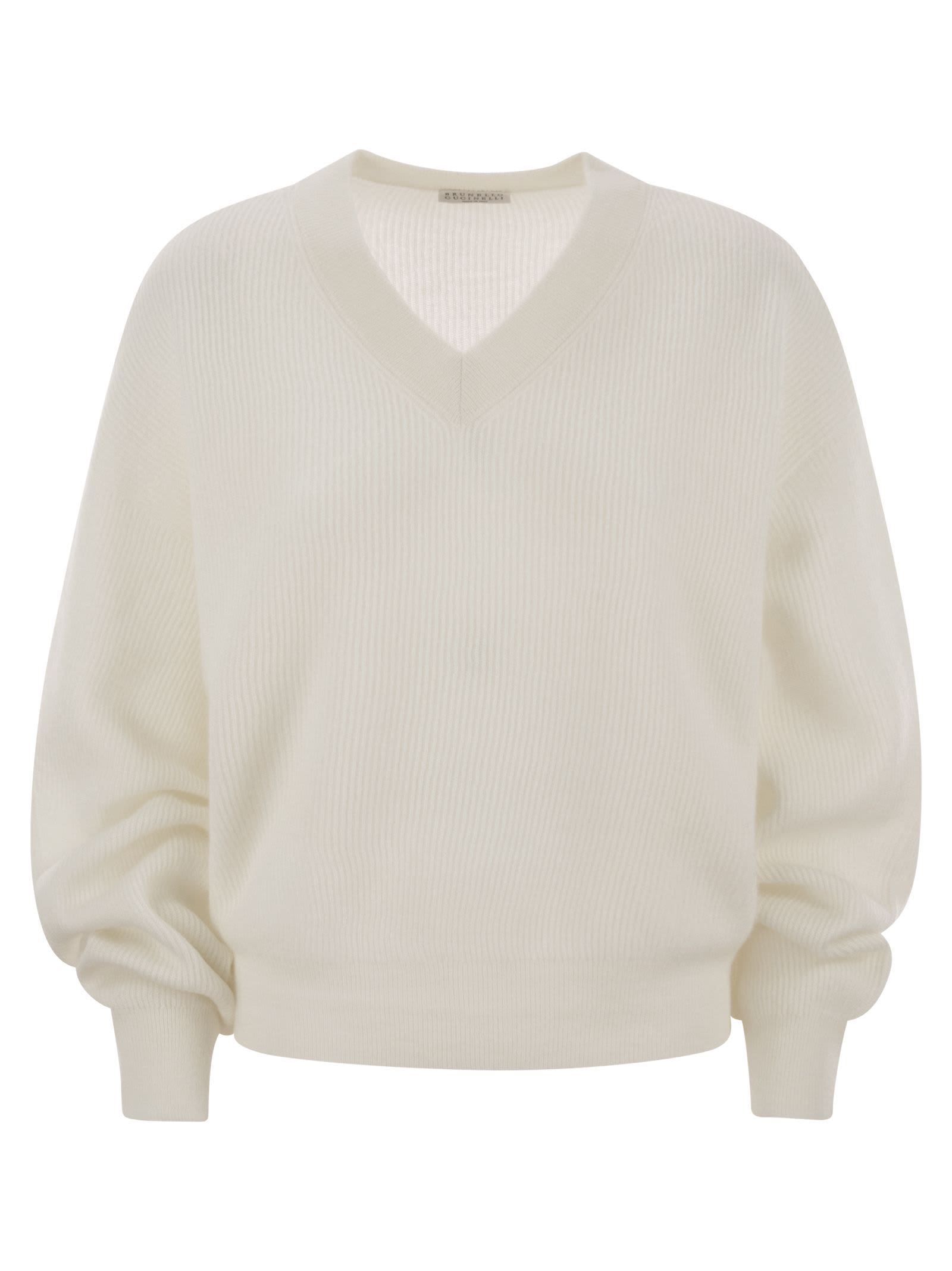 Ribbed sweater - White