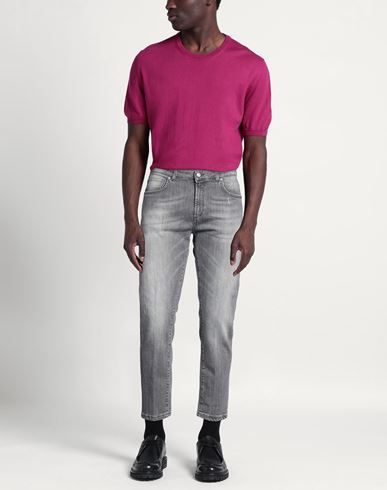Man Jeans Grey Size 30 Cotton, Elastane