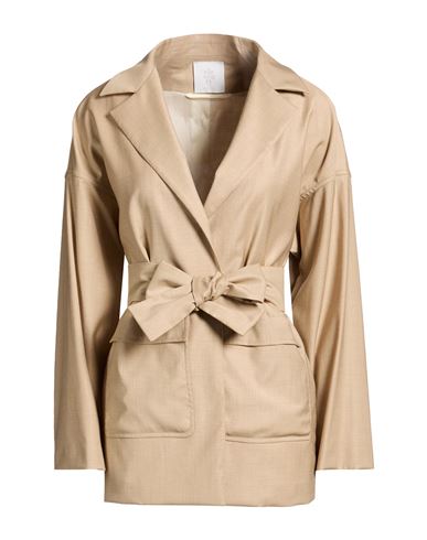Woman Blazer Beige Size 2 Wool, Viscose, Elastane