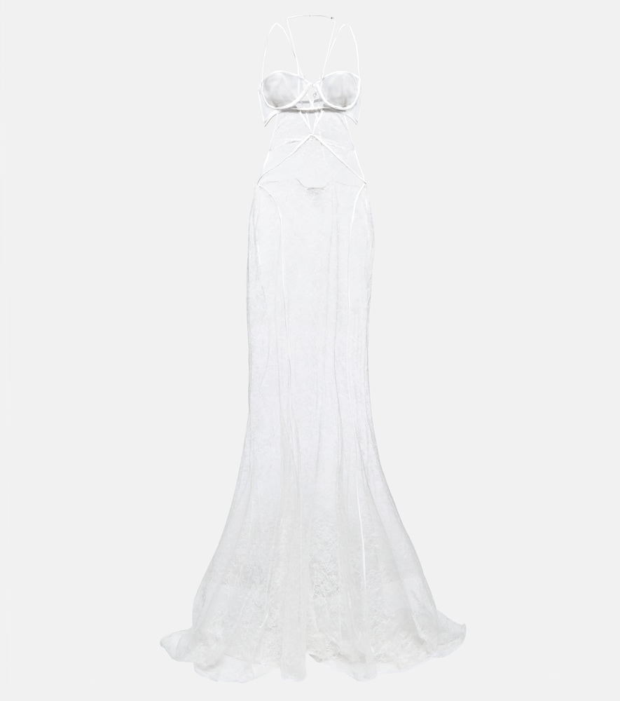 Nensi Dojaka Bridal halterneck lace gown