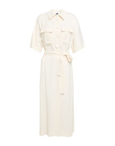 Woman Midi dress Off white Size 4 Viscose, Linen