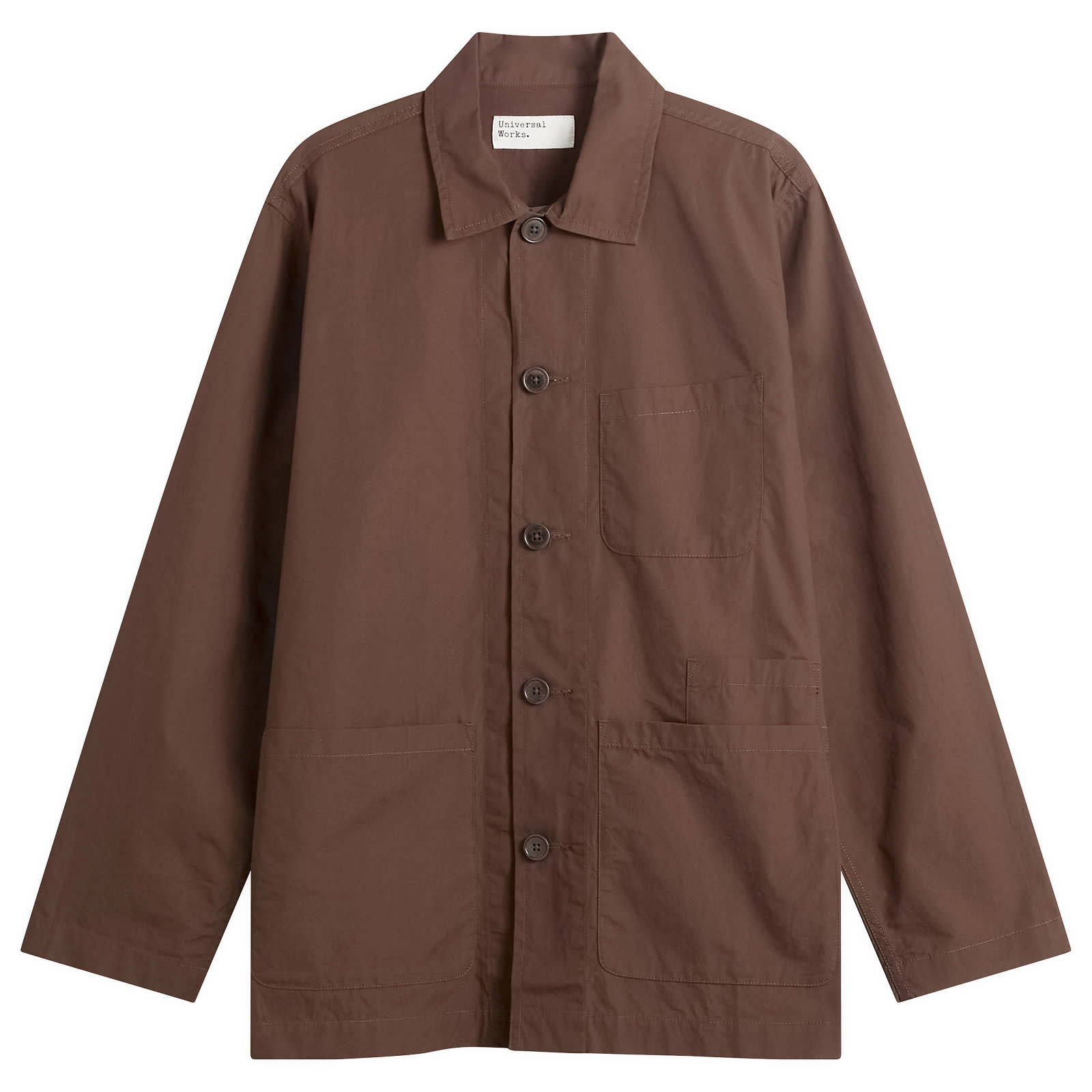 Men's Peached Poplin Bakers Overshirt in Brown