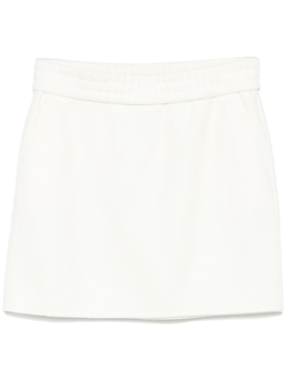 Logo-embroidered mini skirt - Neutrals
