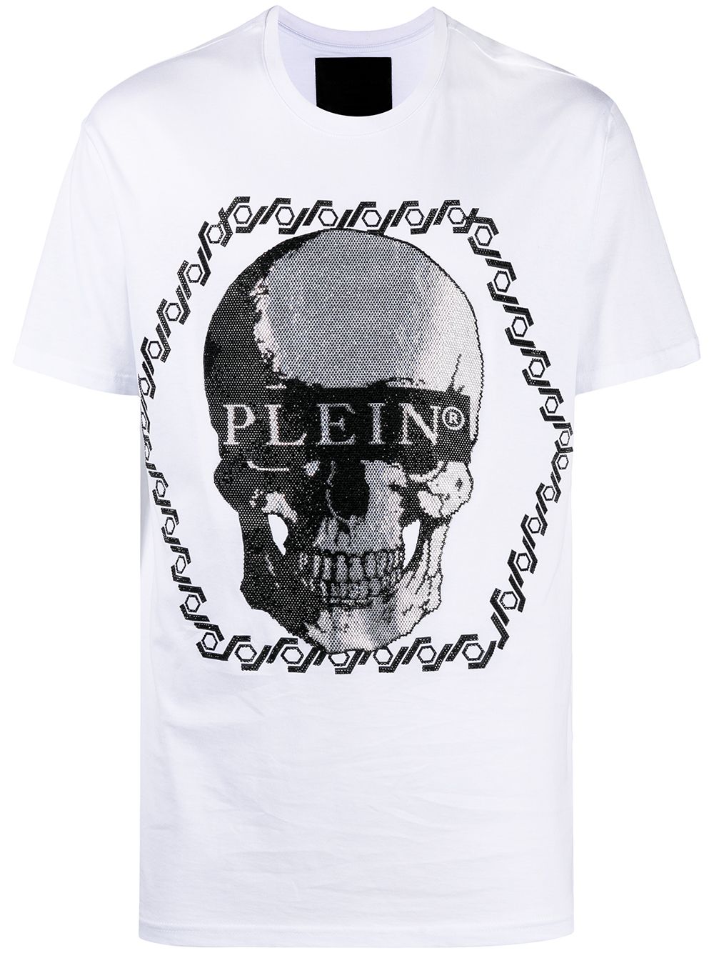 Crystal-skull crew neck T-shirt - White
