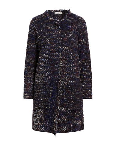 Woman Overcoat & Trench Coat Midnight blue Size 14 Wool, Polyamide, Elastane