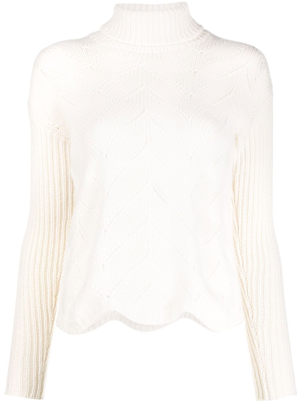 Pointelle-knit jumper - White