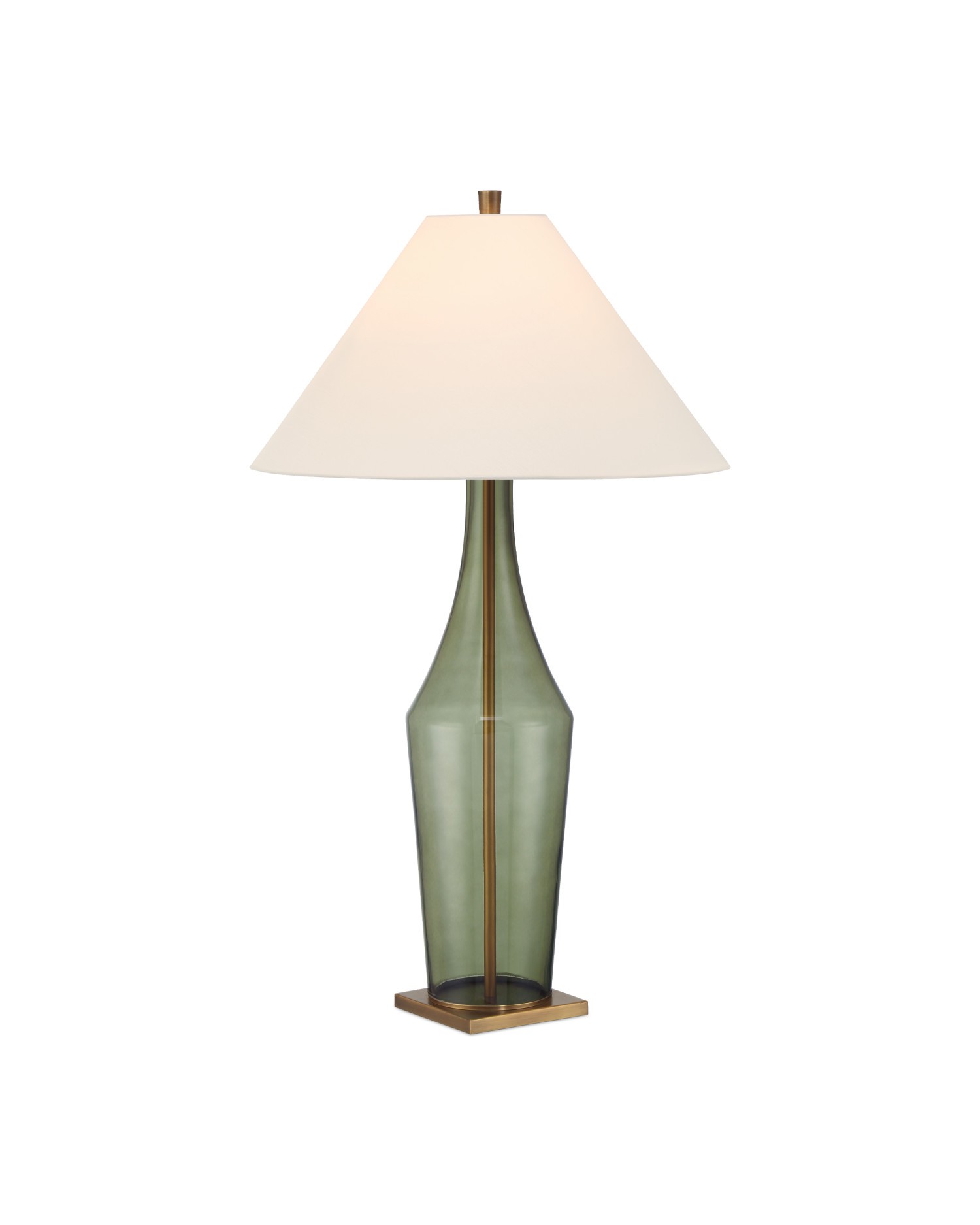 Green Antique Brass Table Lamp from the Olive Green Table Lamp Collection