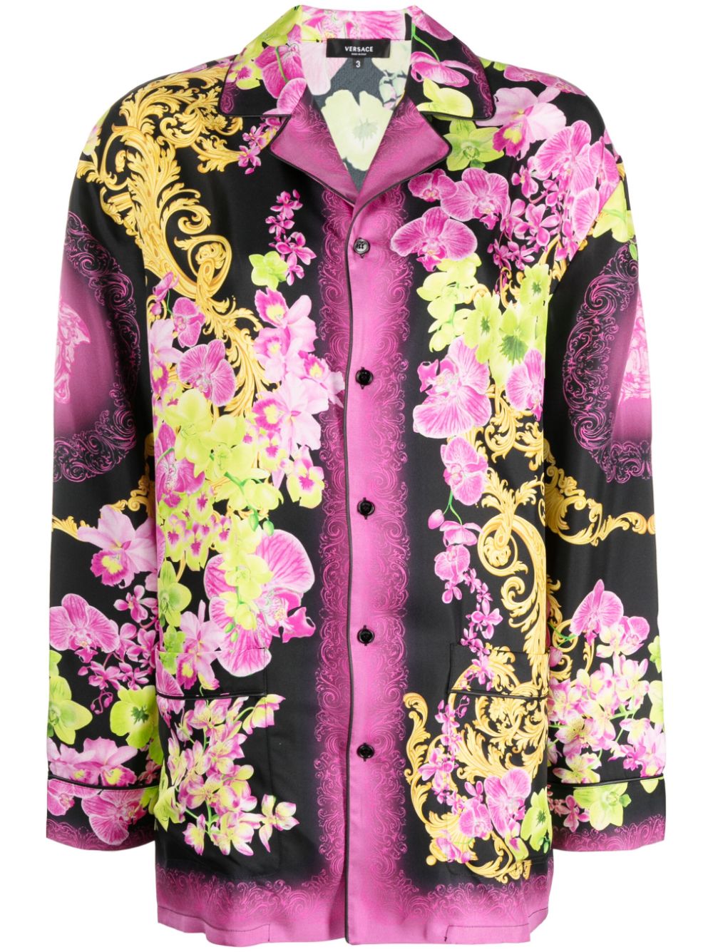 Medusa Orchid-print blouse - Black