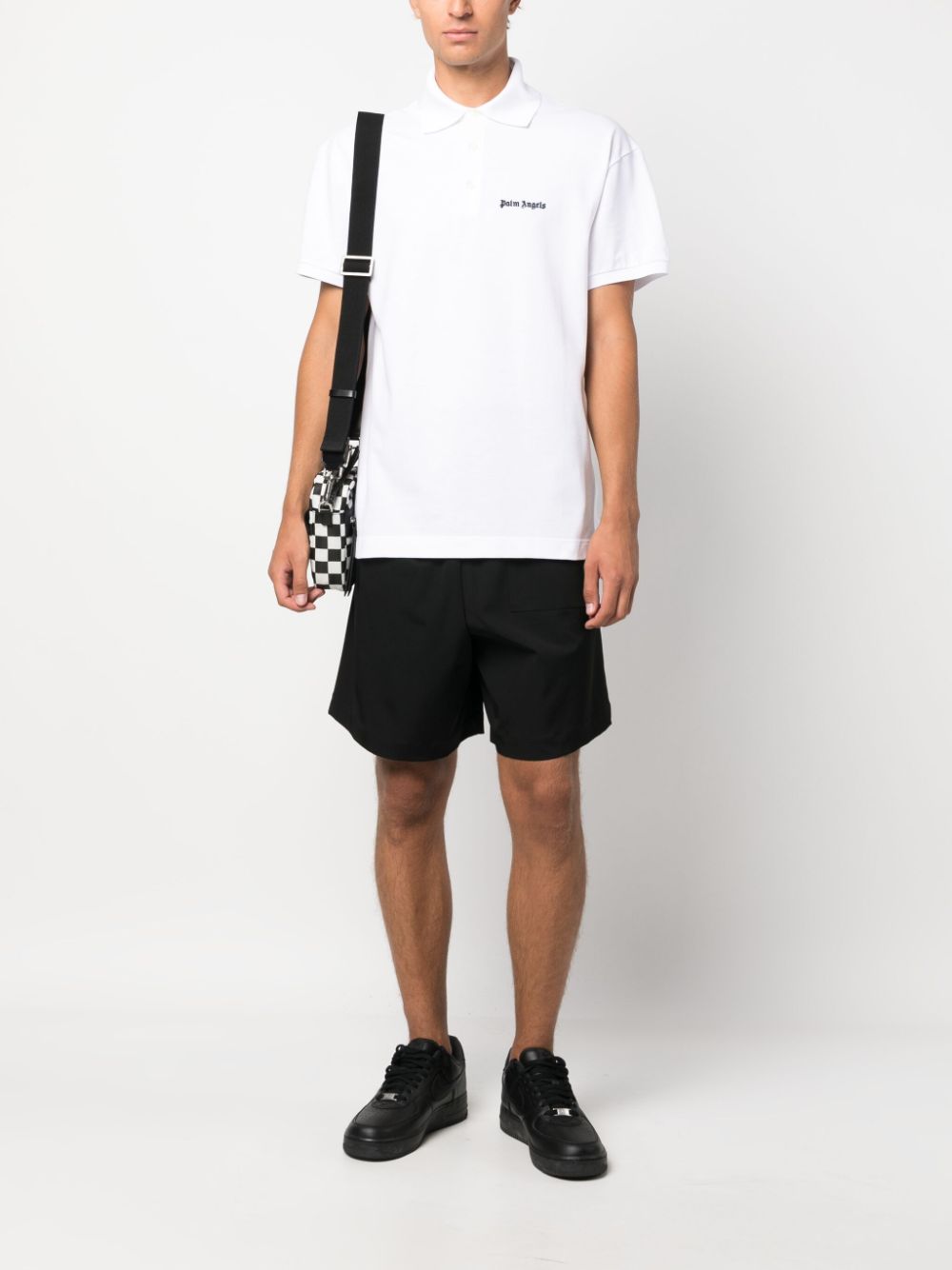 Logo-embroidered polo shirt - White