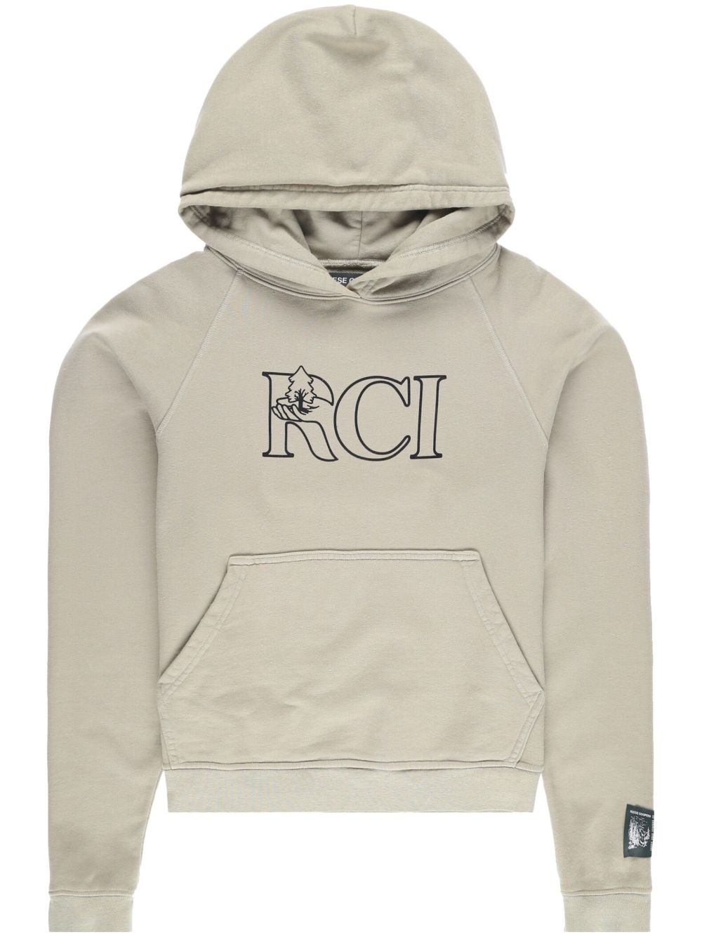 Vine-print cotton hoodie - Green