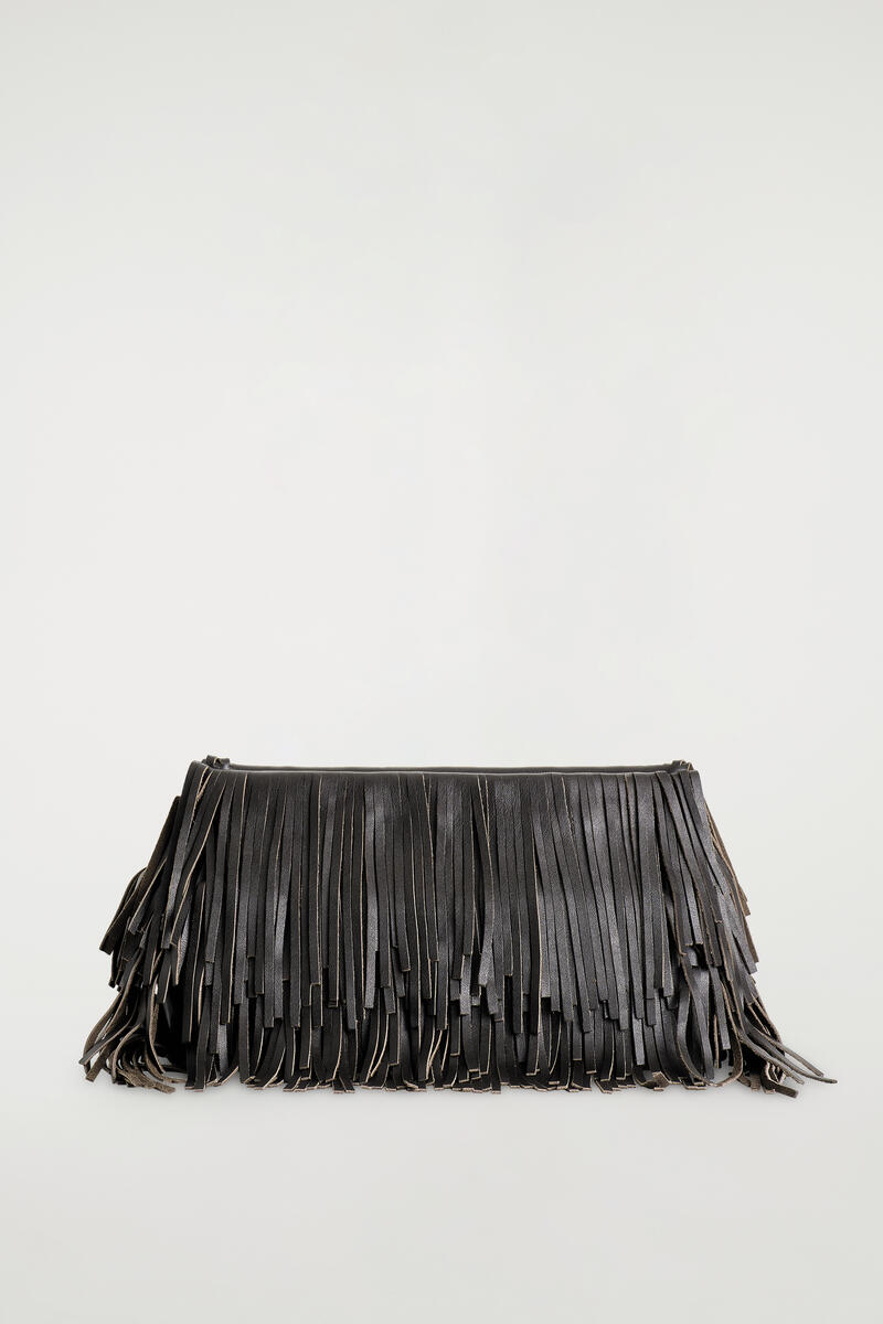 Fringed Clutch - Leather