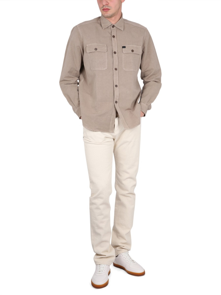 Garment-dyed Over Shirt In Canvas