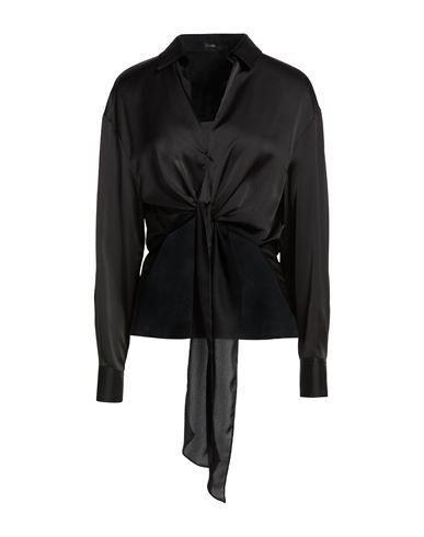 Woman Shirt Black Size L Polyester, Elastane