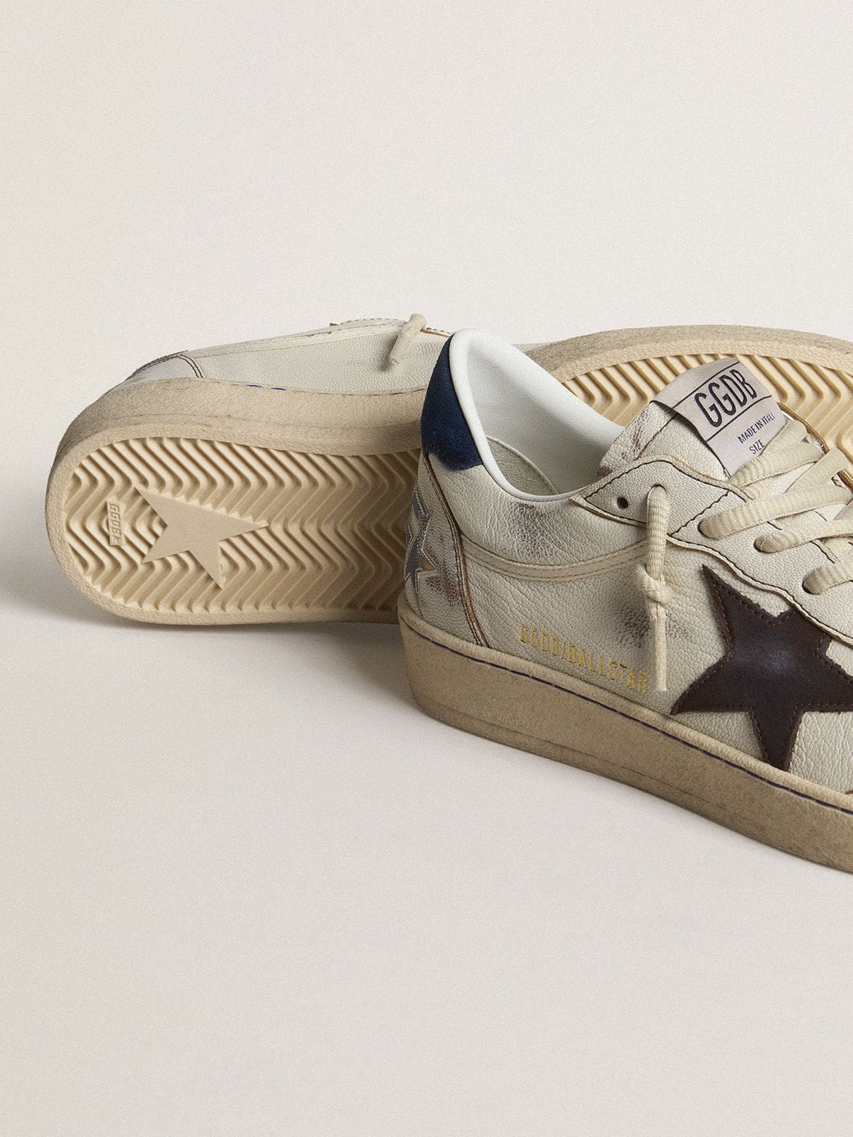 Golden Goose - Ball Star With Black Star And Blue Suede Heel Tab, Man